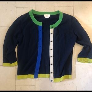 Kate Spade Colorblock Navy Cardigan